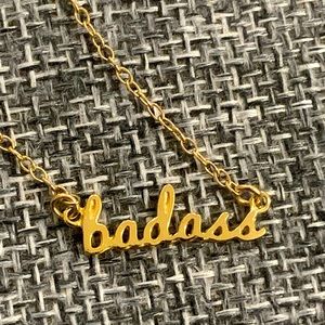 Kris Nations “badass” necklace in 18k Gold